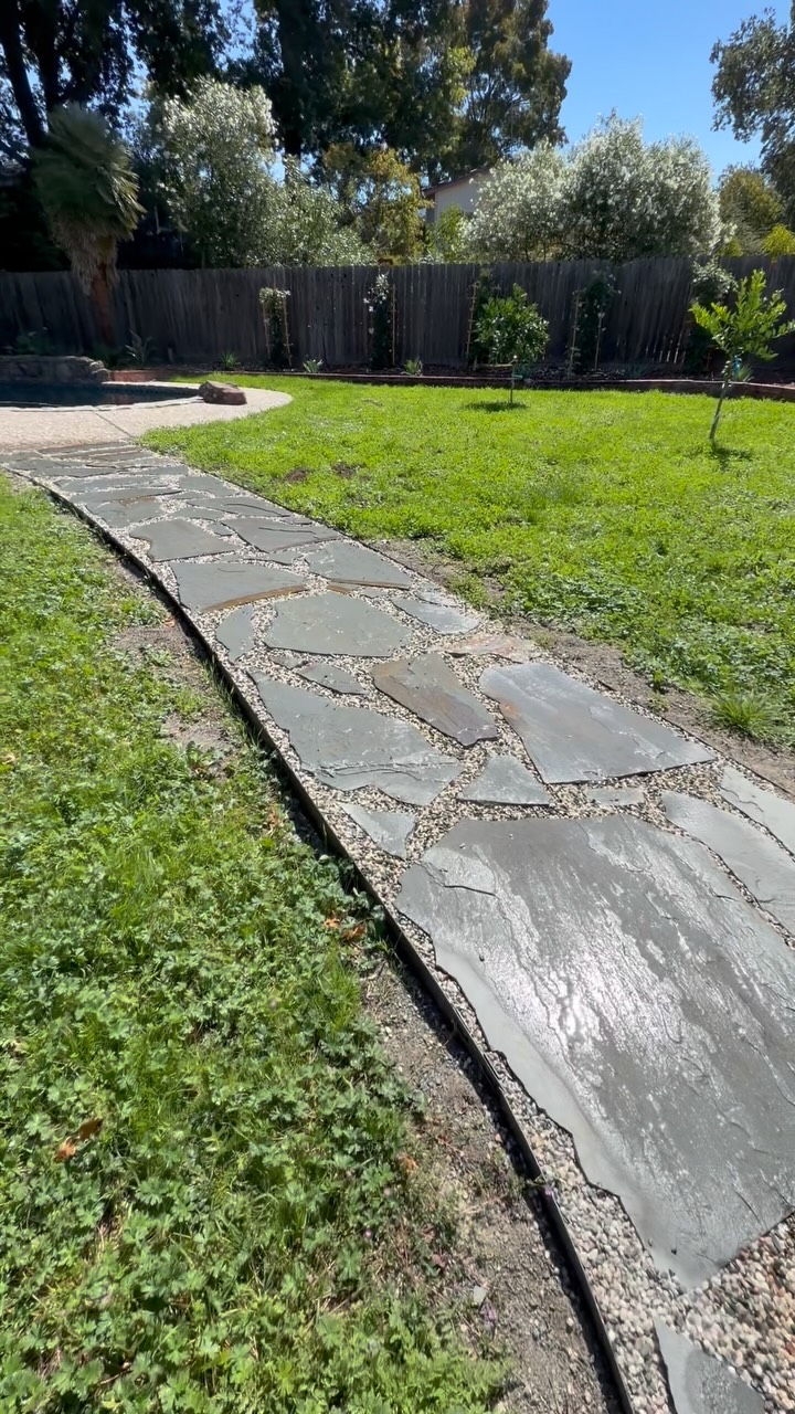 Flagstone Path and Lawn Renewal